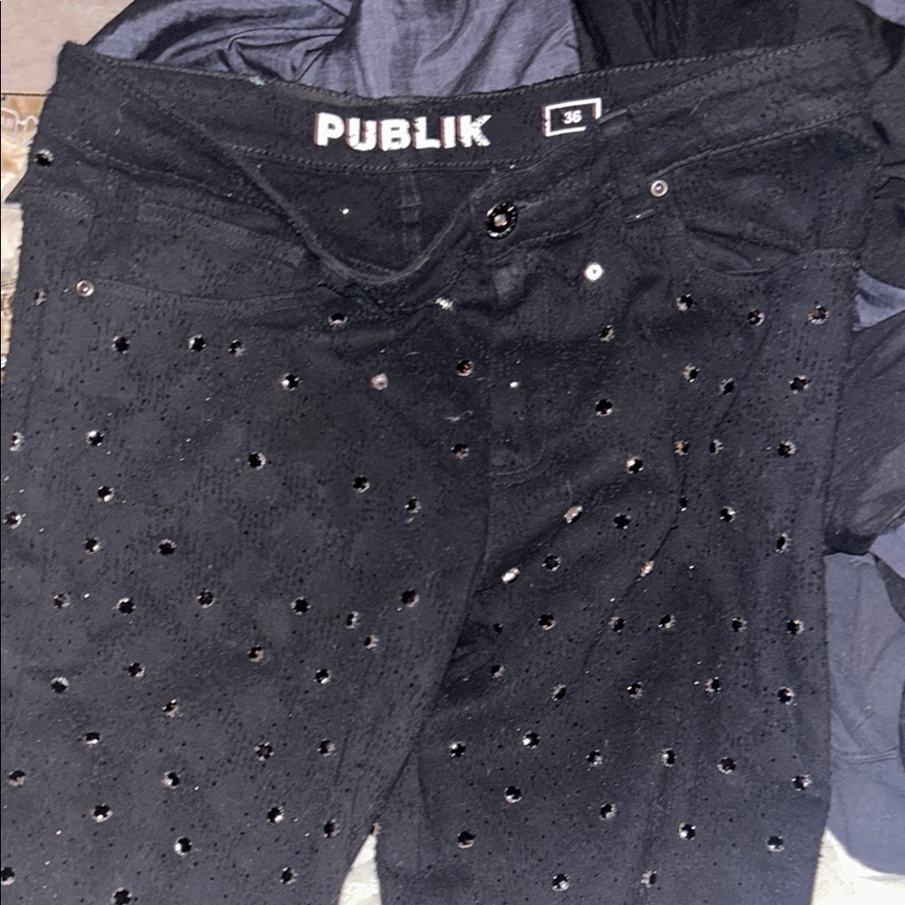 Publik Black Studded Jeans